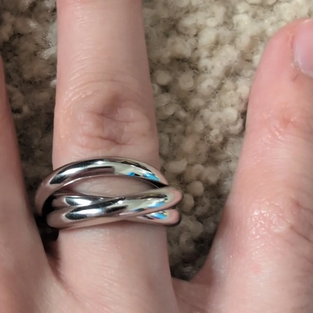 s925 13-14 stacking interlock rings - Picture 2 of 6